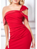 Red Pleated Satin Beautiful Christmas Party Dress